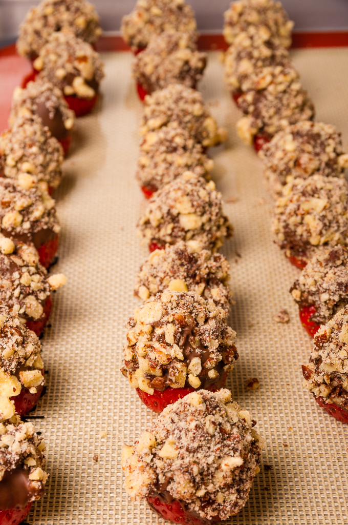 Chocolate Dipped Strawberry with Hazelnuts