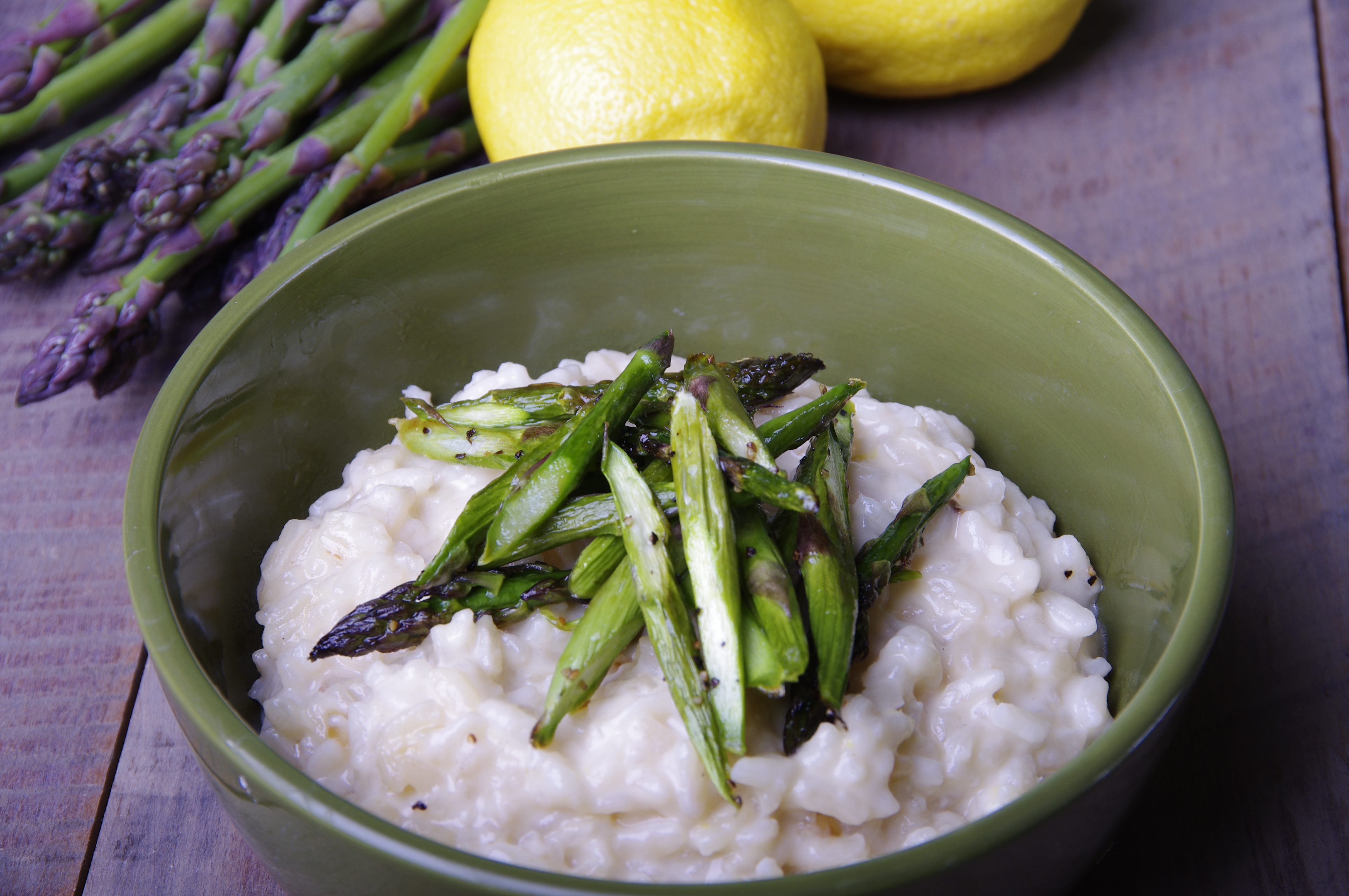 Lemon Risotto with Roasted Asparagus & Chicken